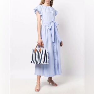 MELISSA ODABASH Porto Cervo striped small Fringe tote bag